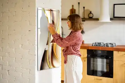 Magnetická popisovací tabule zlatá abstrakce vlny