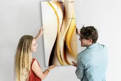 Magnetická popisovací tabule zlatá abstrakce vlny