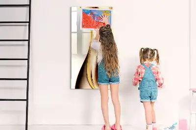 Magnetická popisovací tabule zlatá abstrakce vlny