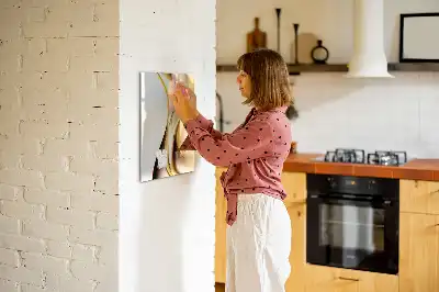 Magnetická popisovací tabule zlatá abstrakce vlny