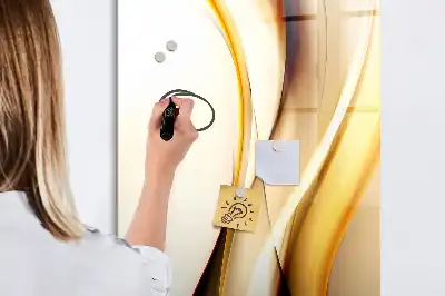 Magnetická popisovací tabule zlatá abstrakce vlny