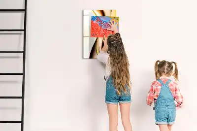 Magnetická popisovací tabule zlatá abstrakce vlny