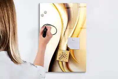 Magnetická popisovací tabule zlatá abstrakce vlny