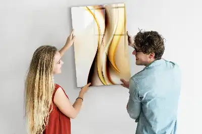 Magnetická popisovací tabule zlatá abstrakce vlny