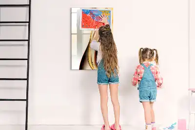 Magnetická popisovací tabule zlatá abstrakce vlny