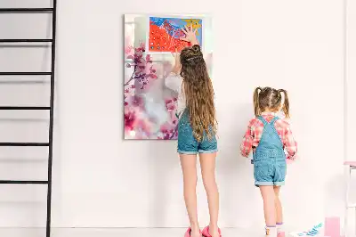Magnetická popisovací tabule s motivem jarních květin