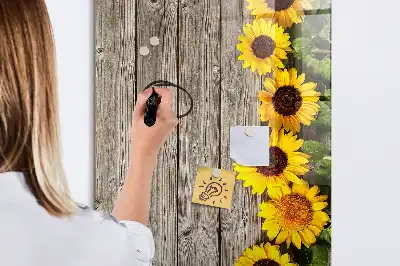 Magnetická tabule na kreslení slunečnice na dřevě