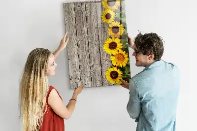 Magnetická tabule na kreslení slunečnice na dřevě