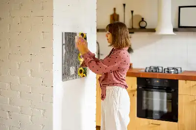 Magnetická tabule na kreslení slunečnice na dřevě