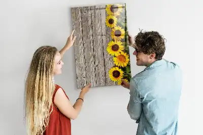 Magnetická tabule na kreslení slunečnice na dřevě