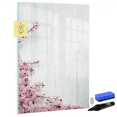 Magnetická popisovací tabule květiny na dřevě