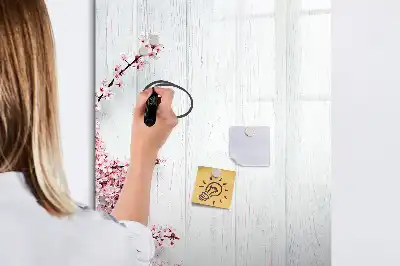 Magnetická popisovací tabule květiny na dřevě