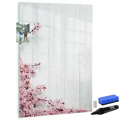 Magnetická popisovací tabule květiny na dřevě