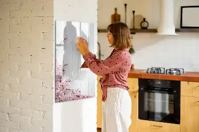 Magnetická popisovací tabule květiny na dřevě