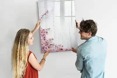 Magnetická popisovací tabule květiny na dřevě