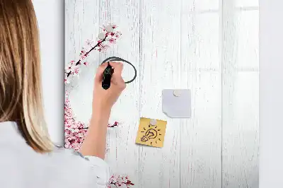 Magnetická popisovací tabule květiny na dřevě
