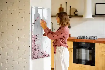 Magnetická popisovací tabule květiny na dřevě