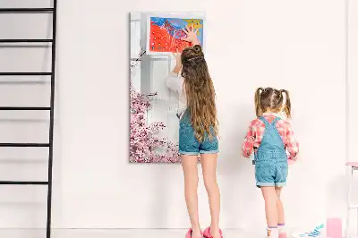 Magnetická popisovací tabule květiny na dřevě