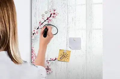 Magnetická popisovací tabule květiny na dřevě