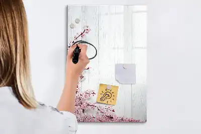 Magnetická popisovací tabule květiny na dřevě