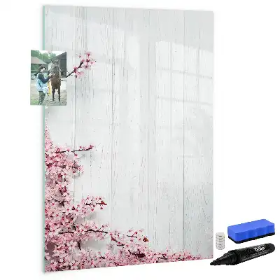 Magnetická popisovací tabule květiny na dřevě
