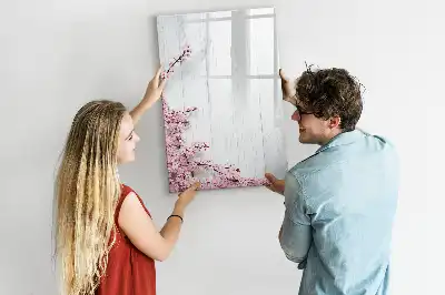 Magnetická popisovací tabule květiny na dřevě