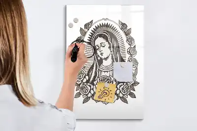 Magnetická popisovací tabule s motivem Panny Marie Guadalupské