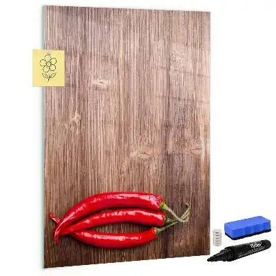 Magnetická popisovací tabule s motivem papriček na prkénku