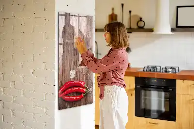 Magnetická popisovací tabule s motivem papriček na prkénku