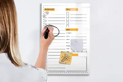 Magnetická tabule na kreslení v provedení seznam úkolů