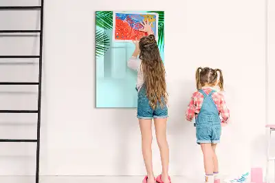 Magnetická popisovací tabule s motivem palmových listů