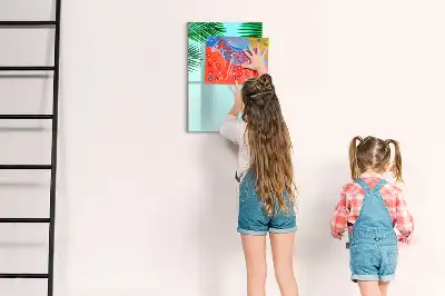 Magnetická popisovací tabule s motivem palmových listů