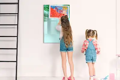 Magnetická popisovací tabule s motivem palmových listů