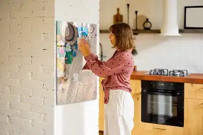 Magnetická popisovací tabule s motivem písečné pláže