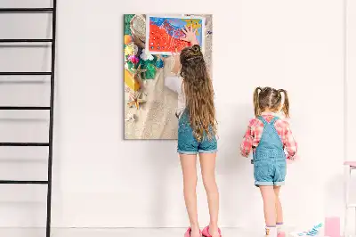 Magnetická popisovací tabule s motivem písečné pláže