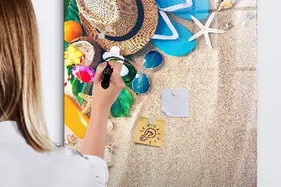Magnetická popisovací tabule s motivem písečné pláže