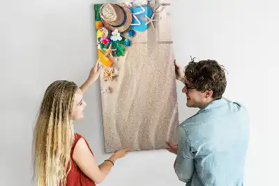 Magnetická popisovací tabule s motivem písečné pláže