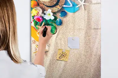 Magnetická popisovací tabule s motivem písečné pláže