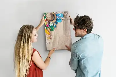 Magnetická popisovací tabule s motivem písečné pláže