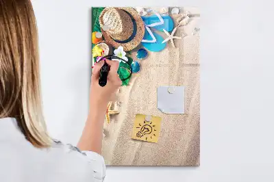 Magnetická popisovací tabule s motivem písečné pláže