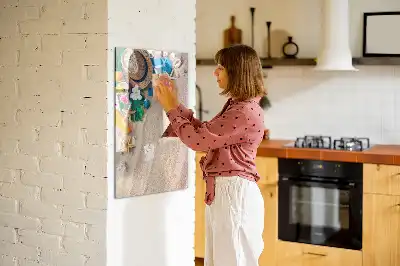 Magnetická popisovací tabule s motivem písečné pláže