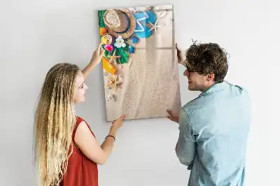 Magnetická popisovací tabule s motivem písečné pláže