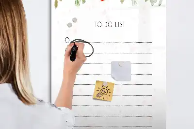 Magnetická tabule na kreslení se seznamem úkolů na dnešek