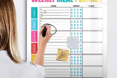Magnetická popisovací tabule týdenní plánovač jídelníčku