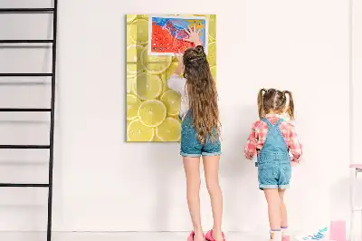 Magnetická popisovací tabule s motivem plátků citrónu