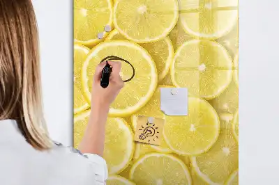 Magnetická popisovací tabule s motivem plátků citrónu