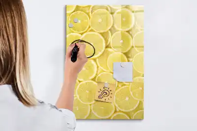 Magnetická popisovací tabule s motivem plátků citrónu