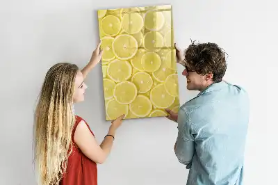 Magnetická popisovací tabule s motivem plátků citrónu