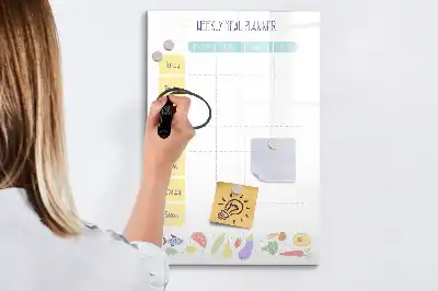 Magnetická popisovací tabule týdenní plánovač jídelníčku