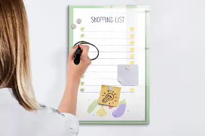Magnetická tabule na kreslení nákupní seznam